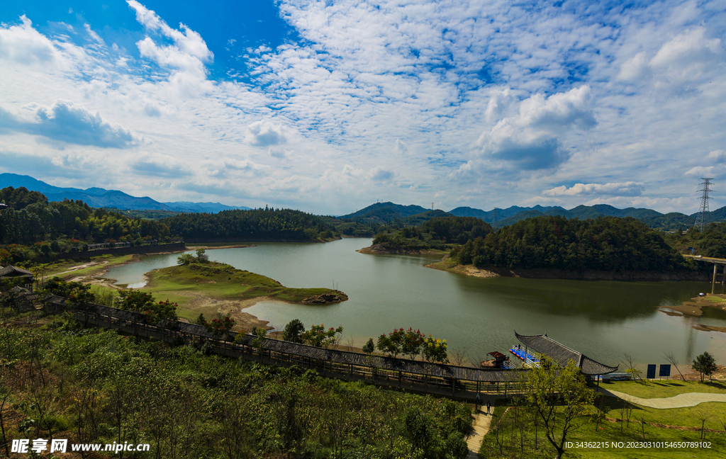 磐安  皇城湖 水面  倒影 