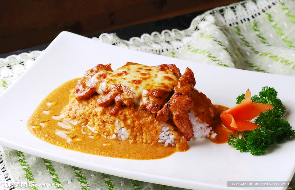 鸡排焗饭