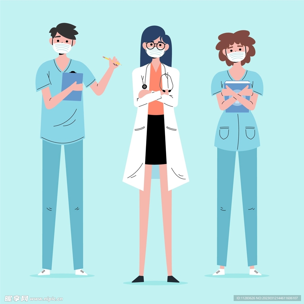 年轻医生插画