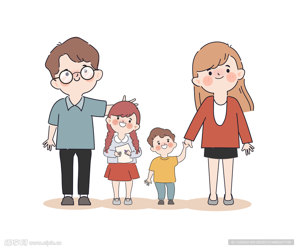 一家人卡通插画