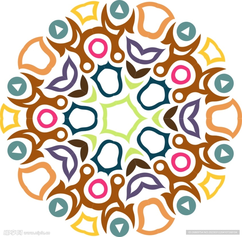 春季春天复古印花图案图形背景