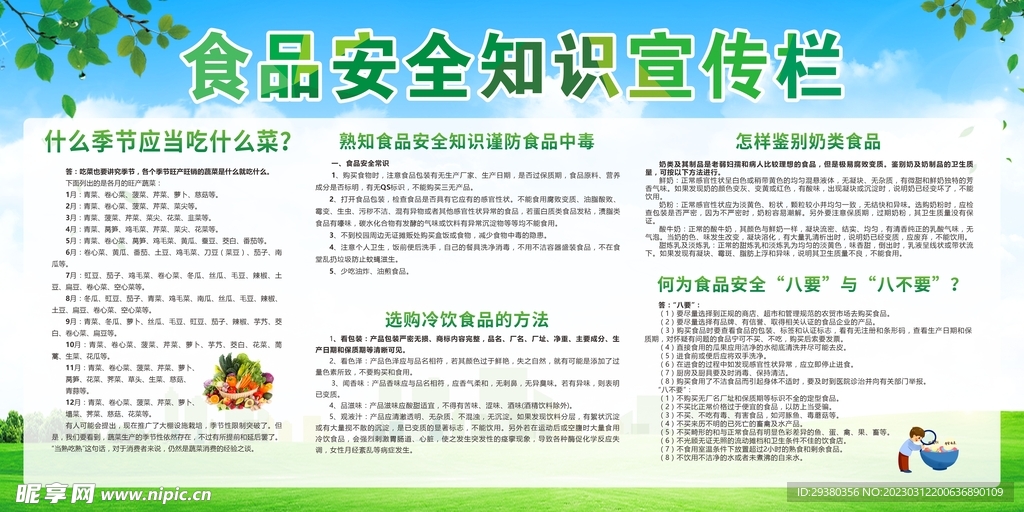 食品安全知识宣传栏