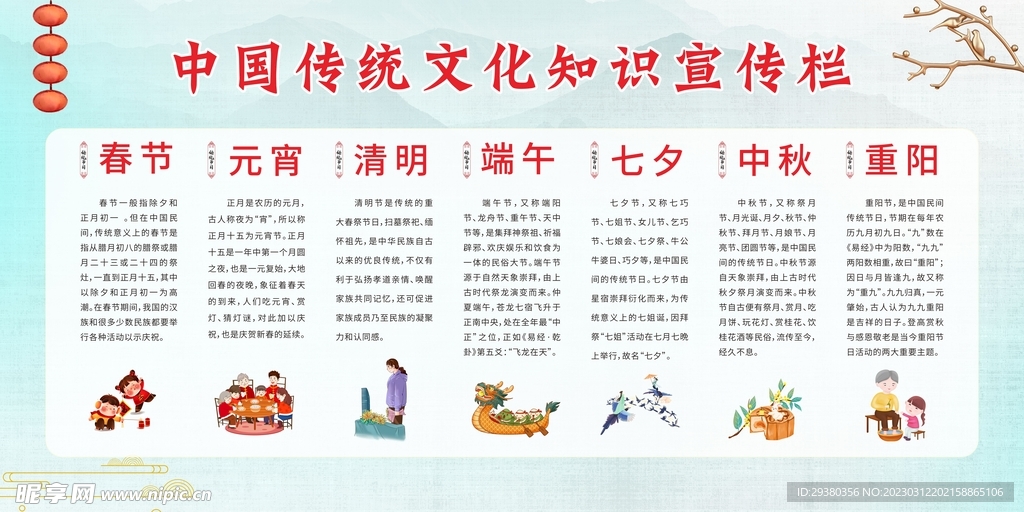 中国传统节日知识展板