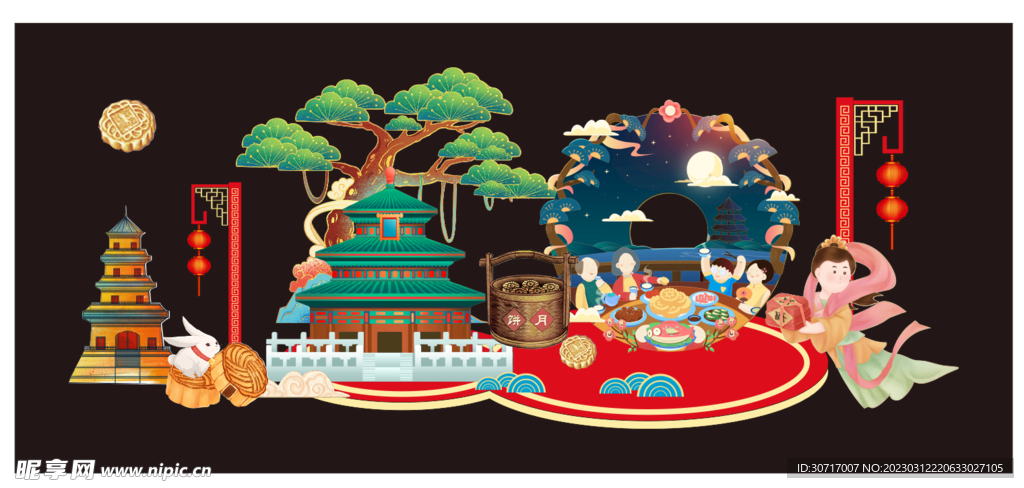 中秋节精美布置背景