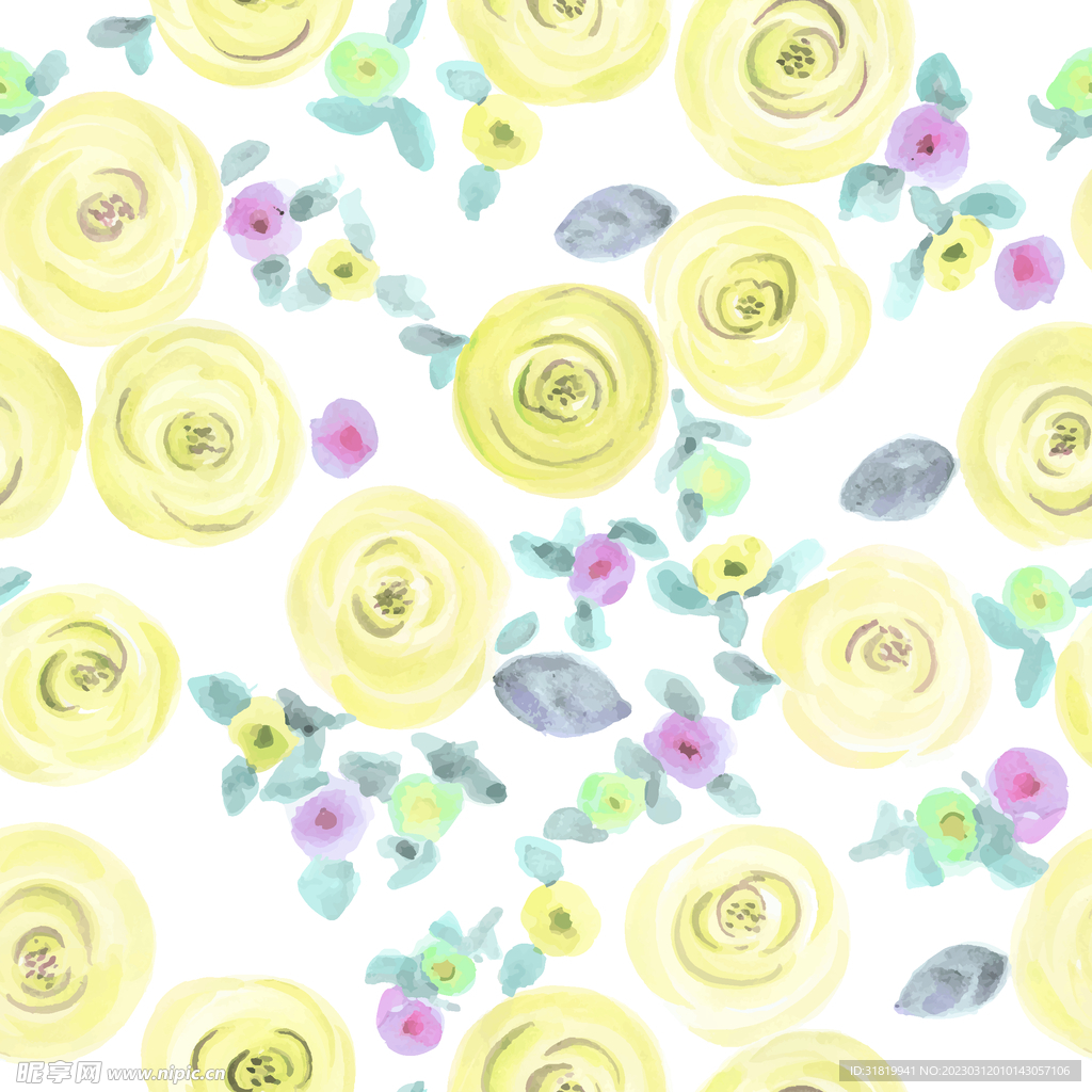 水彩花