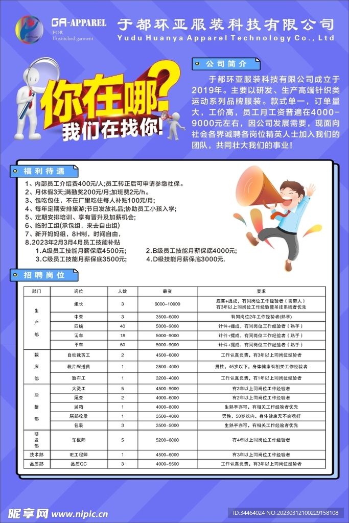 服饰招聘海报