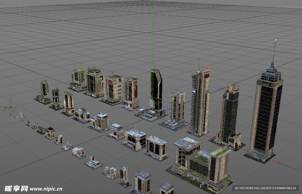 C4D模型上海城市建筑