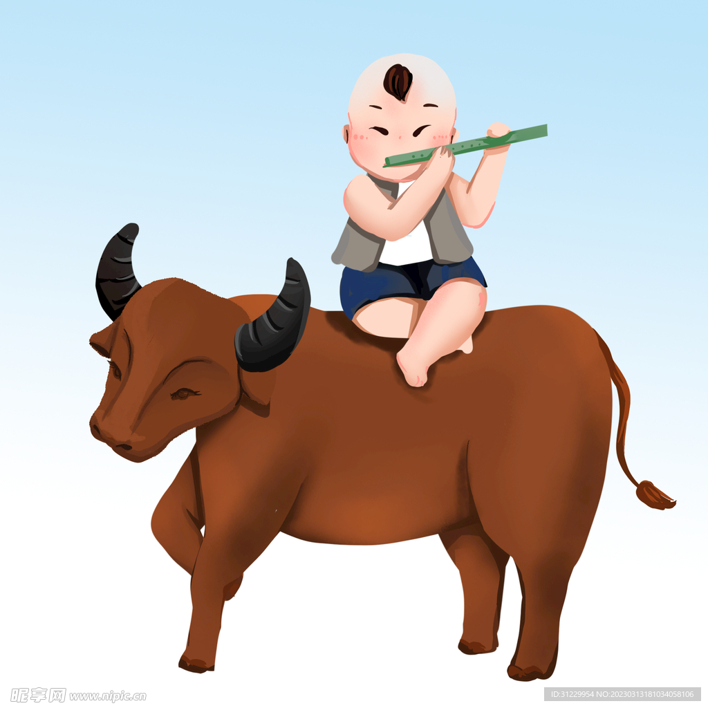 放牛的孩子设计图__图片素材_其他_设计图库_昵图网nipic.com
