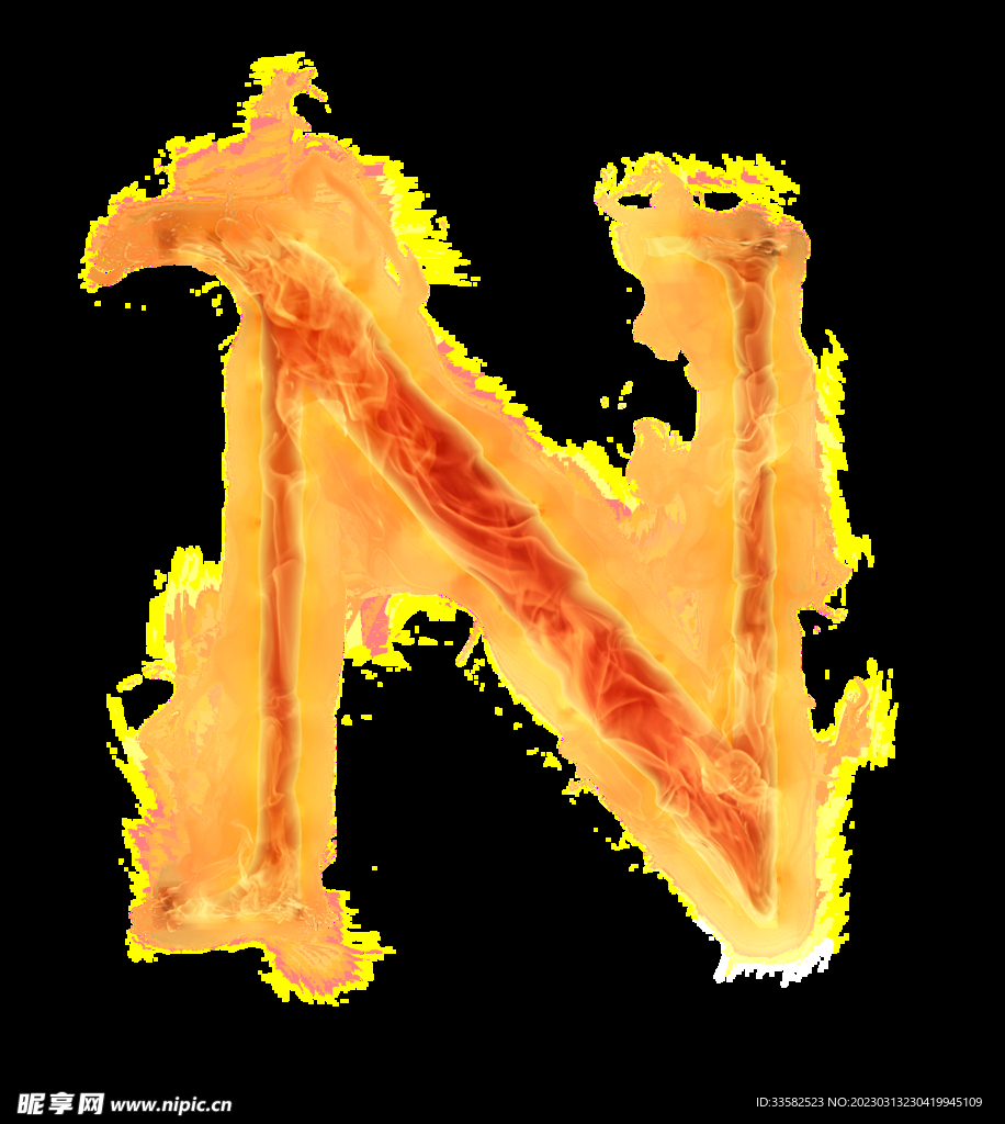 火焰字母N