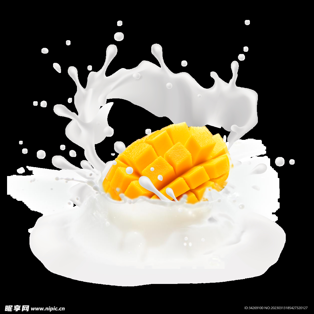 芒果酸奶水果促销海报设计图片下载 - 觅知网