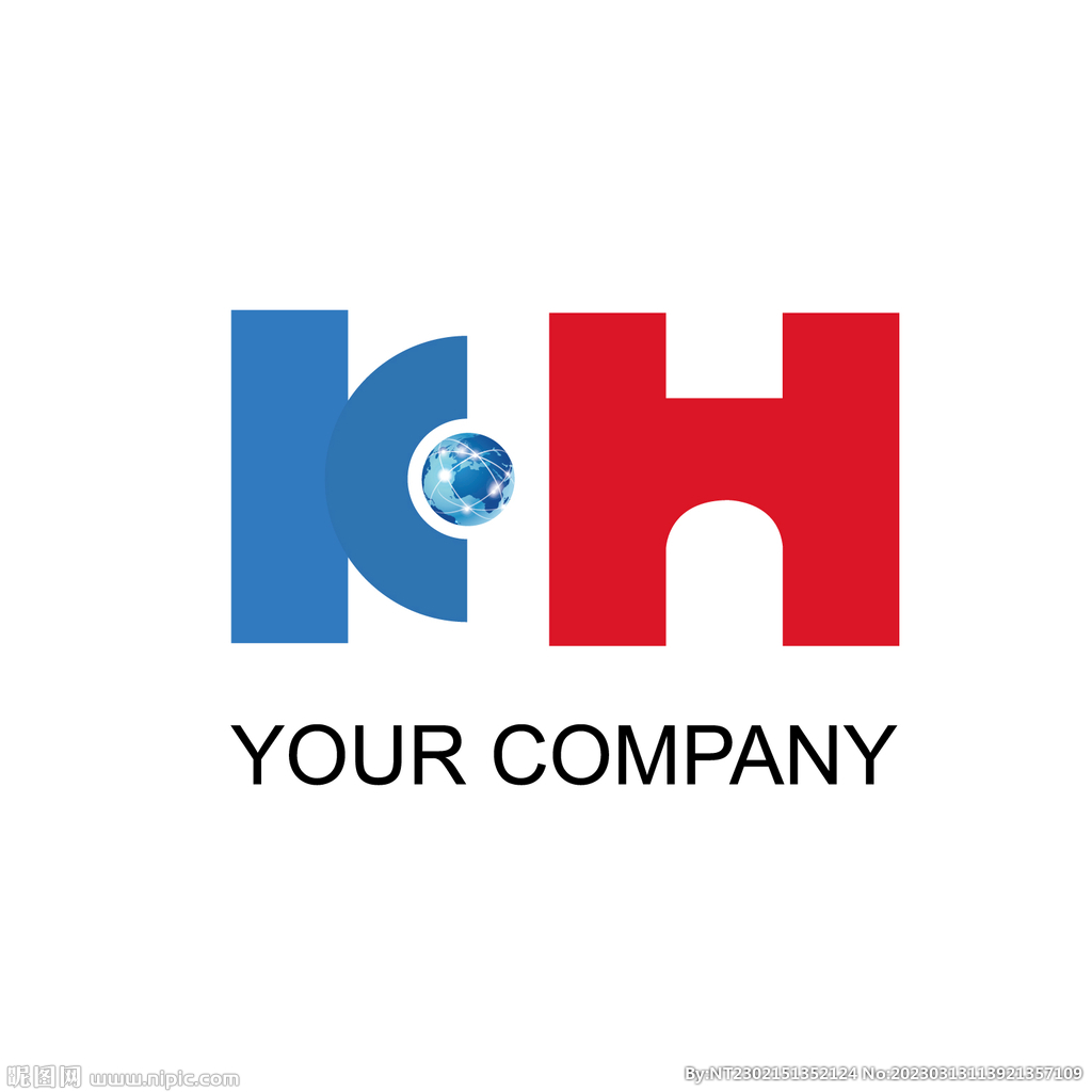 KH国际科技logo设计