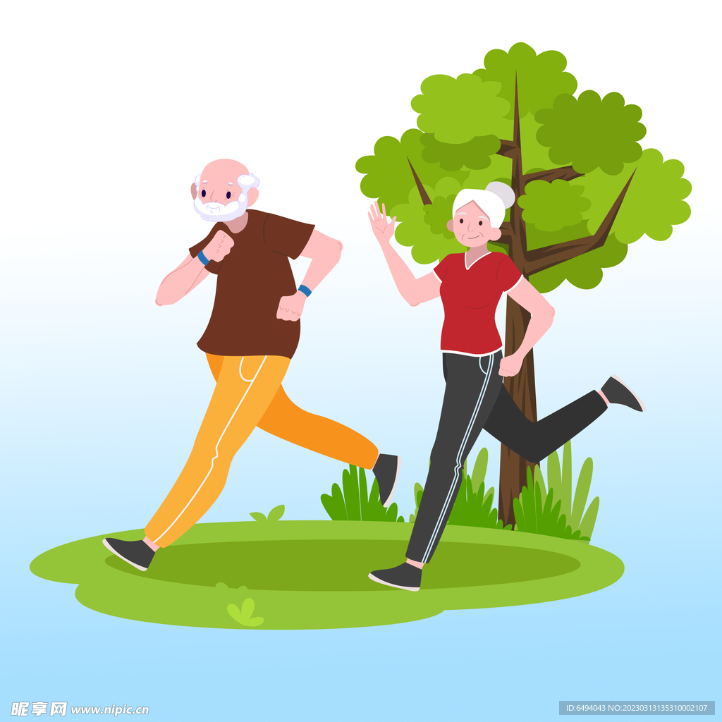 健身锻炼的老年夫妇图片素材免费下载 - 觅知网