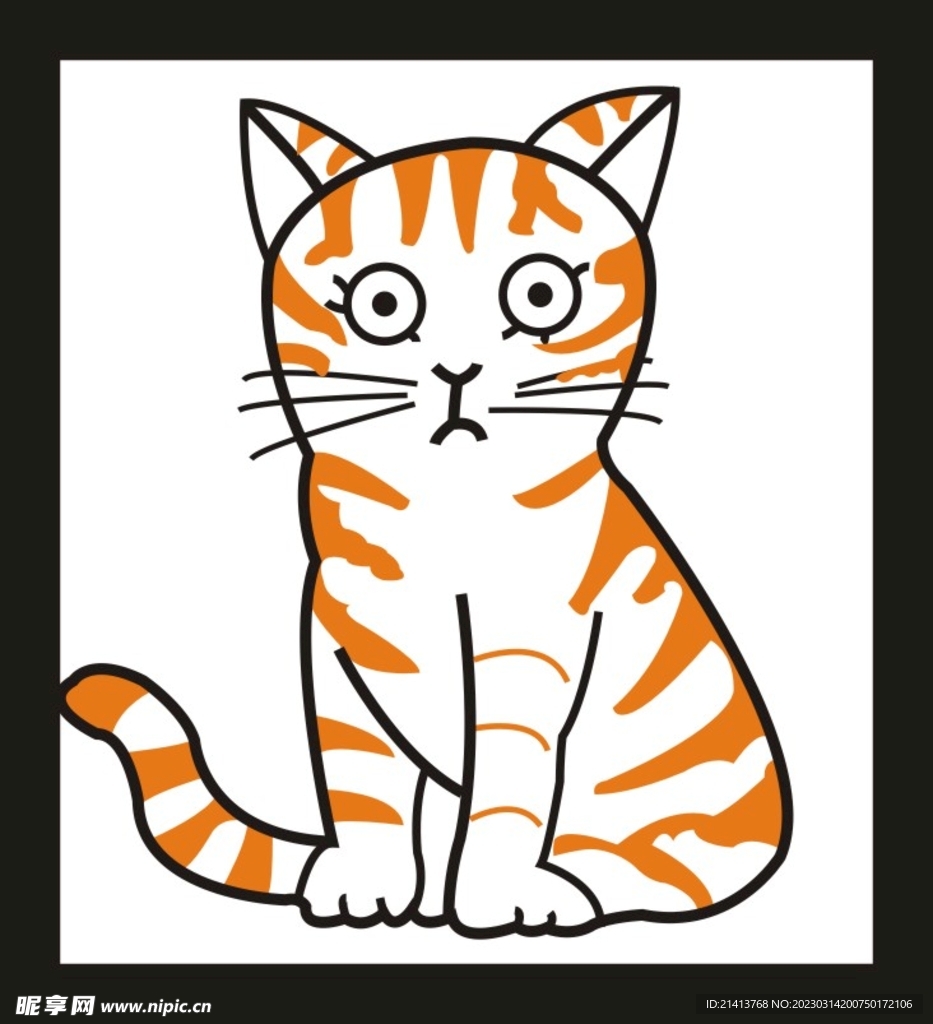 手绘卡通小猫 