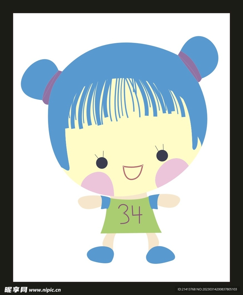 手绘卡通女孩