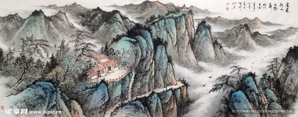 山水水墨画