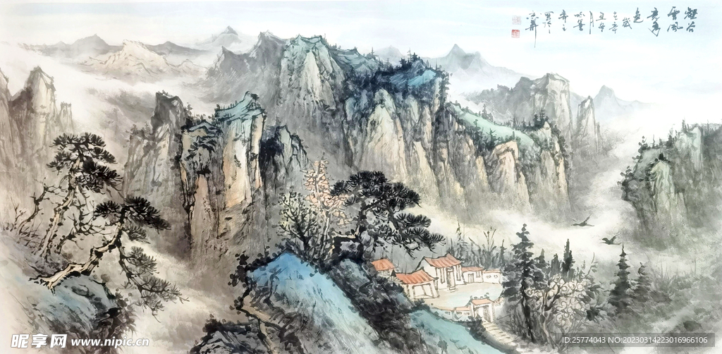 山水水墨画