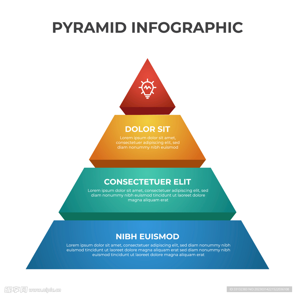 信息图表 金字塔流程图 ppt