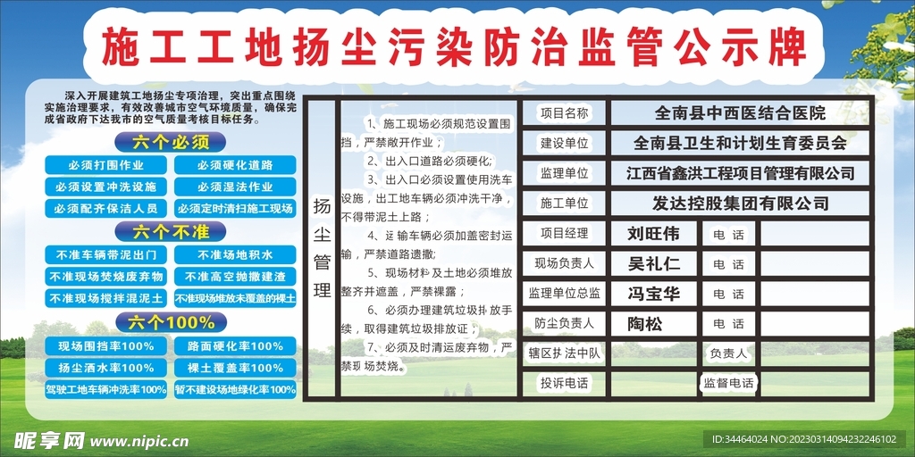 地地扬尘治理公示牌