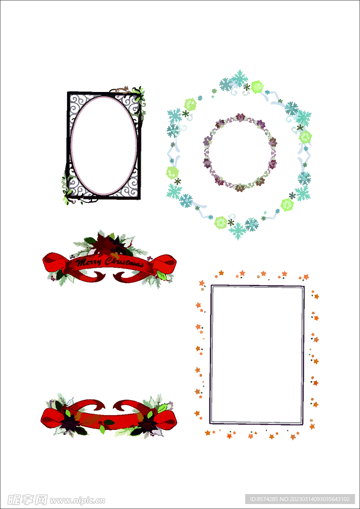 装饰框 花边 边框  相框 矢
