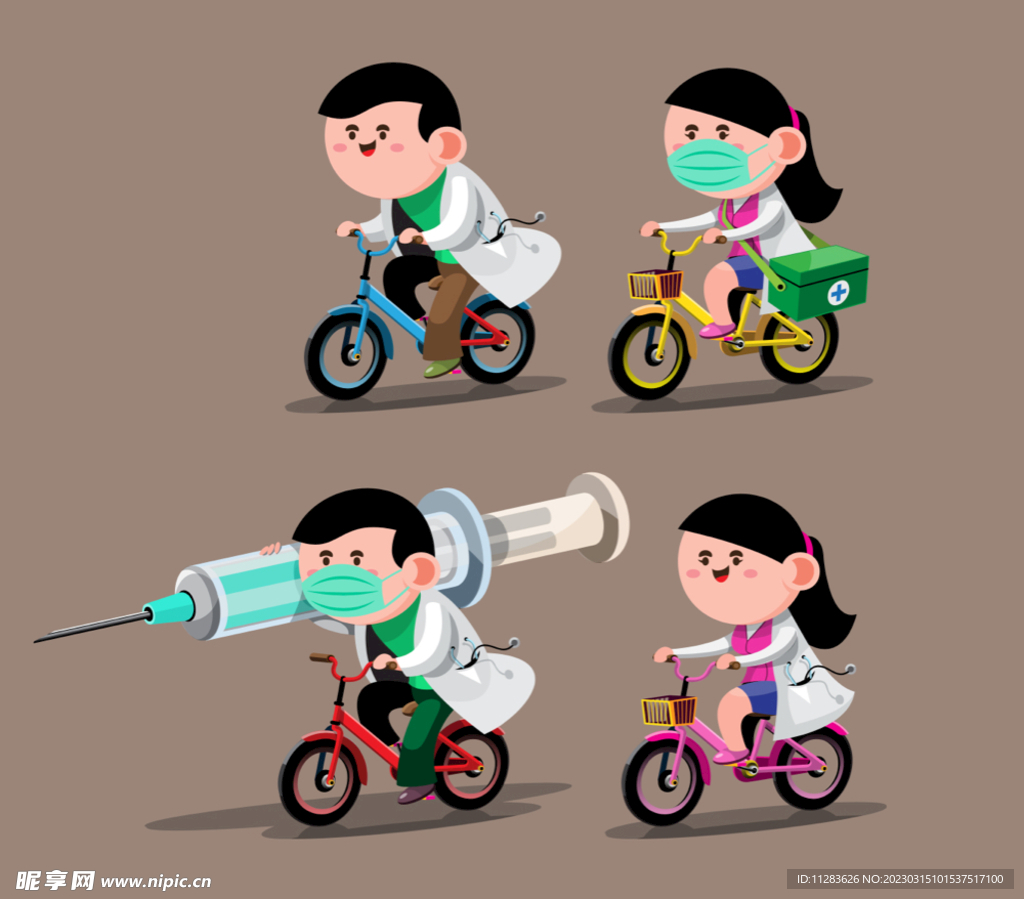 可爱卡通医生