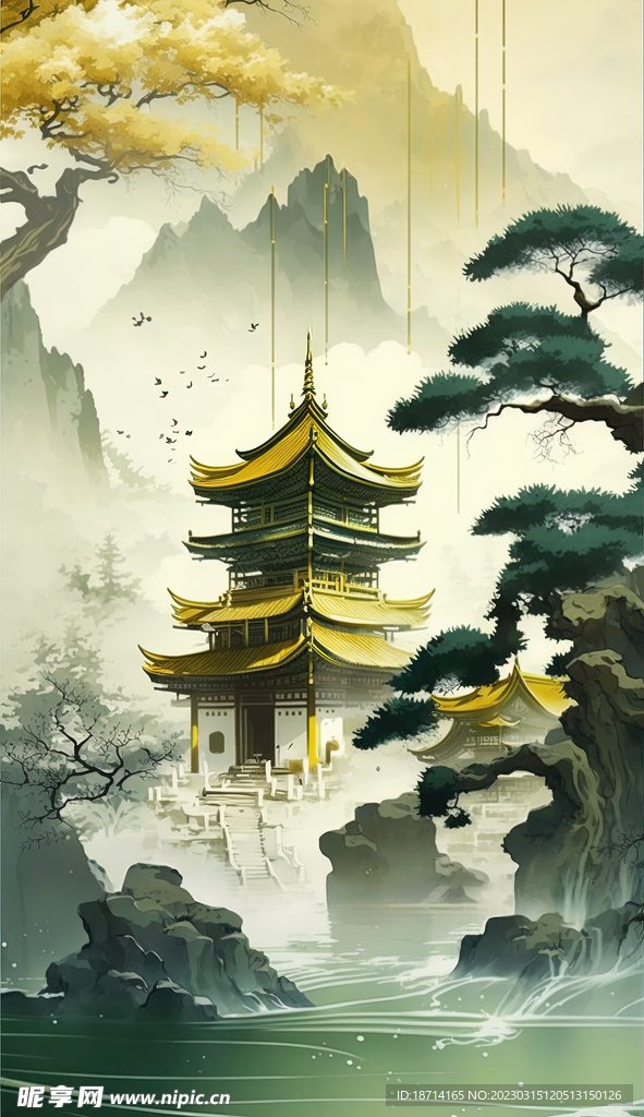 国画山水画
