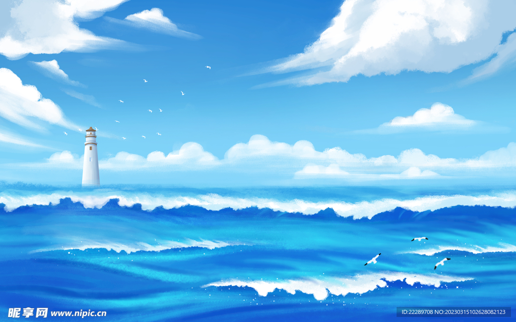 卡通海洋