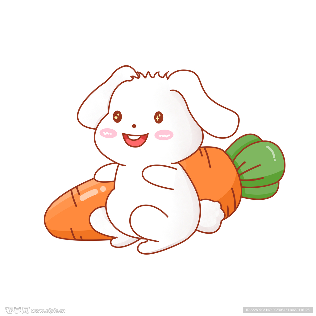 卡通小白兔胡萝卜