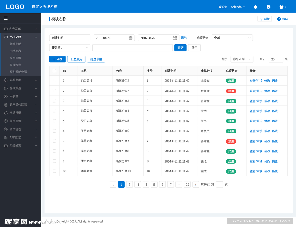 web后台网页统计分析数据表格