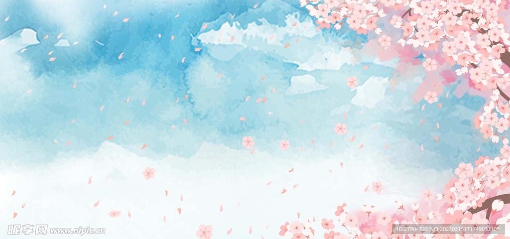 浪漫日本樱花节主题背景图