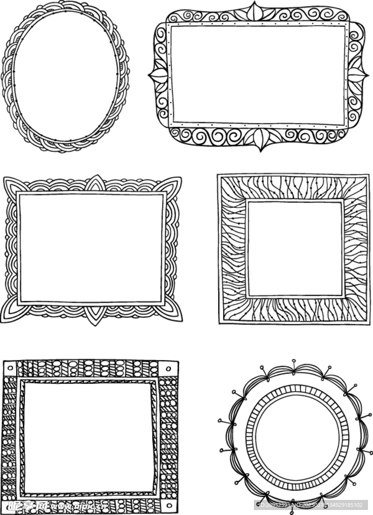 欧式复古花纹古典边框矢量图案