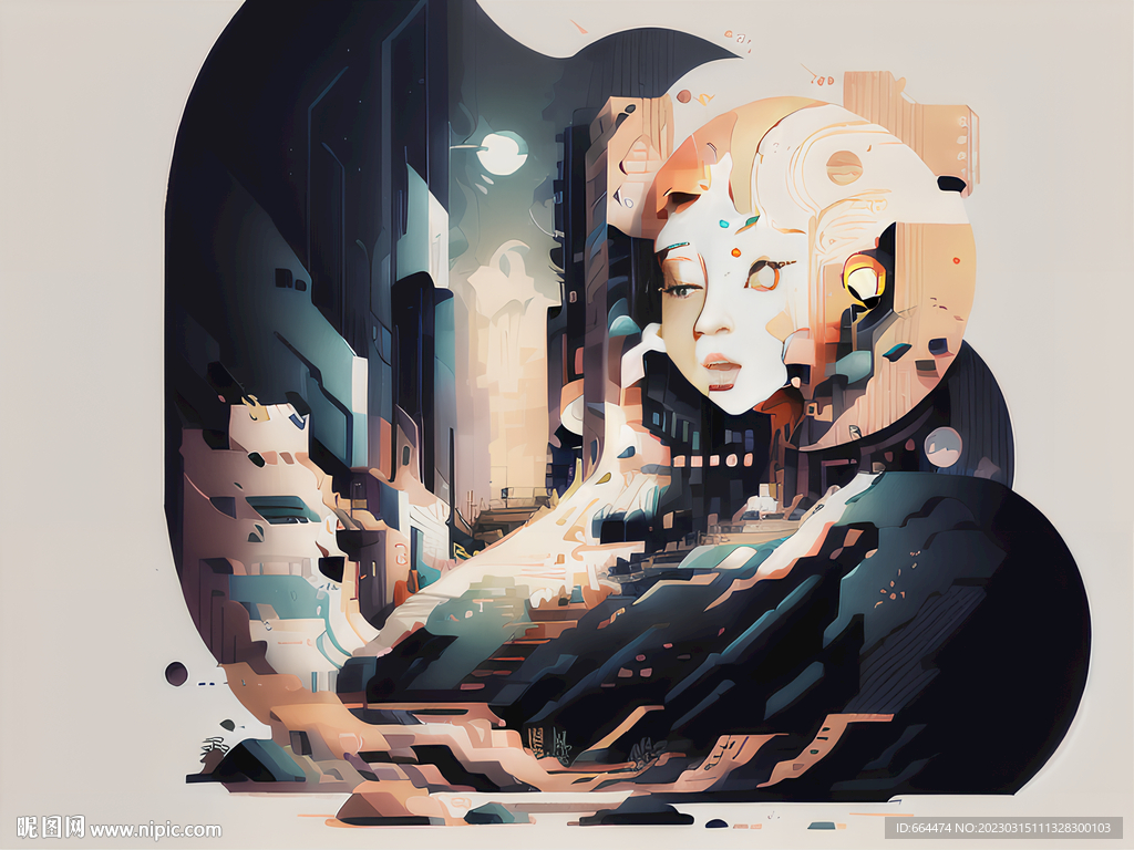 科技人物插画