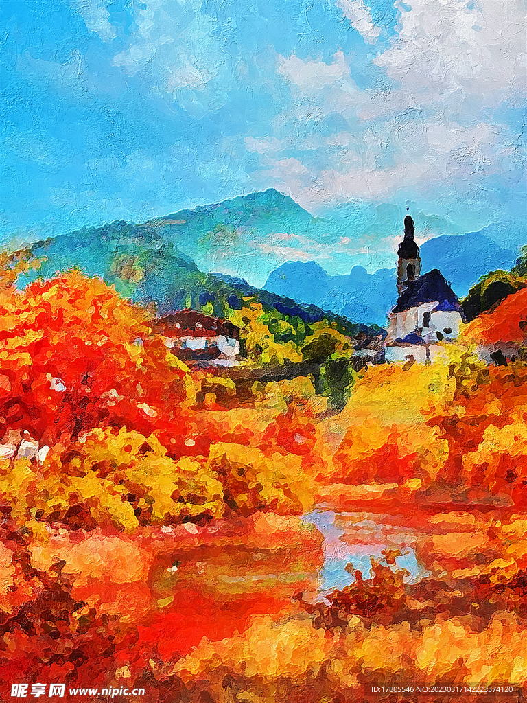 风景油画 餐厅 酒店 装饰画 
