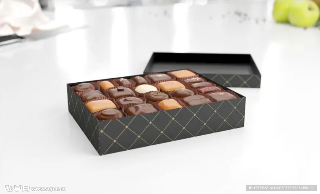 C4D模型一盒巧克力