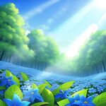 蓝色花海背景