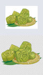原创中国风绿豆糕美食糕插画手绘