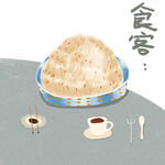 扁平插画食物米饭