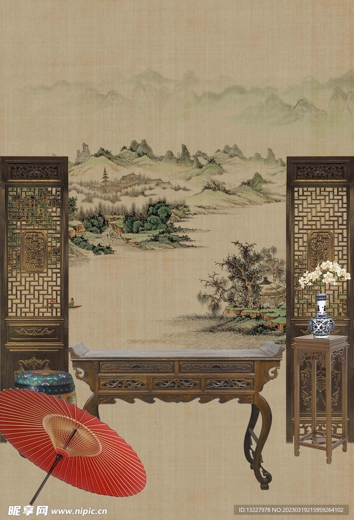 古风背景 设计图__其他_广告设计_设计图库_昵图网