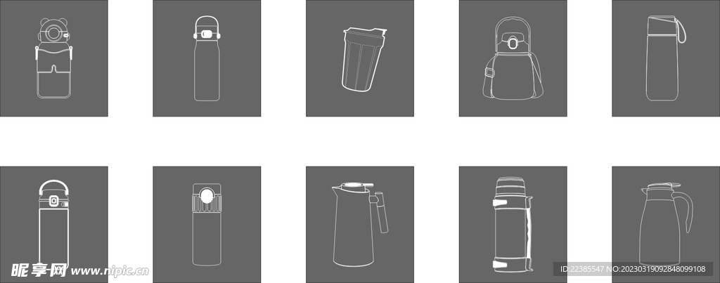 水杯简体画