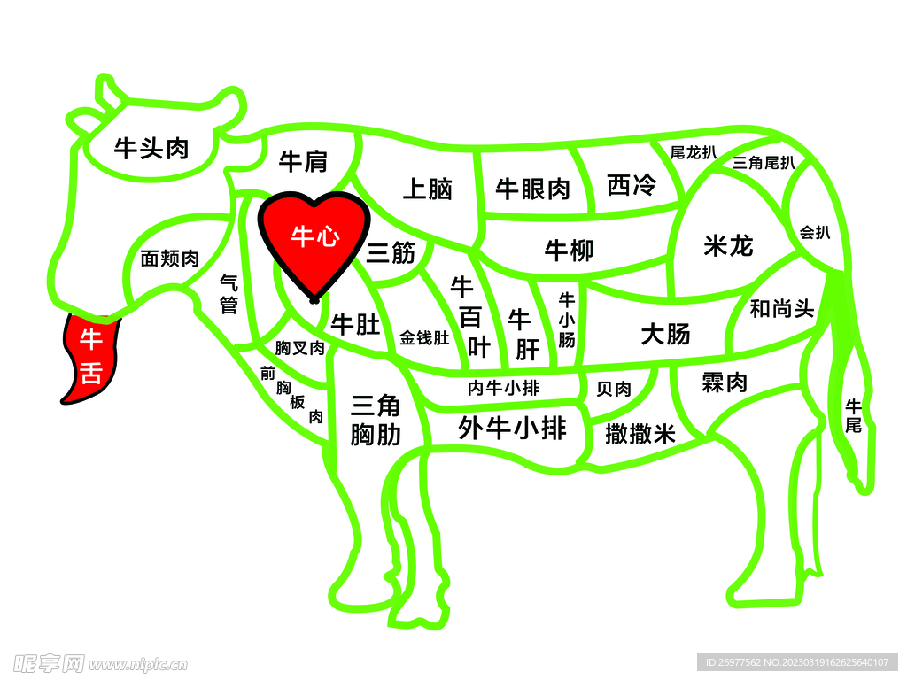 猪肉牛肉部位分解分割高清示意图设计图__展板模板_广告设计_设计图库_昵图网nipic.com