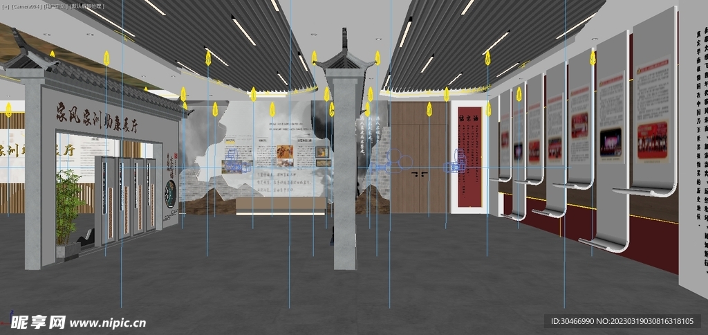 新中式家风展厅3D模型I