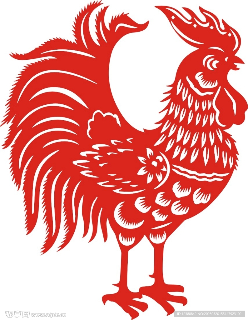 公鸡剪纸