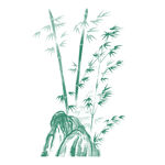  竹子水墨画