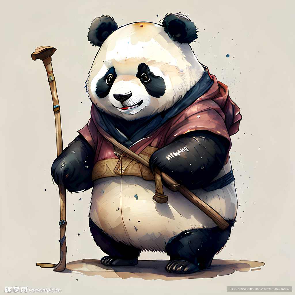 插画熊猫