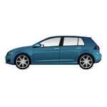 蓝色轿车新能源汽车侧面图标