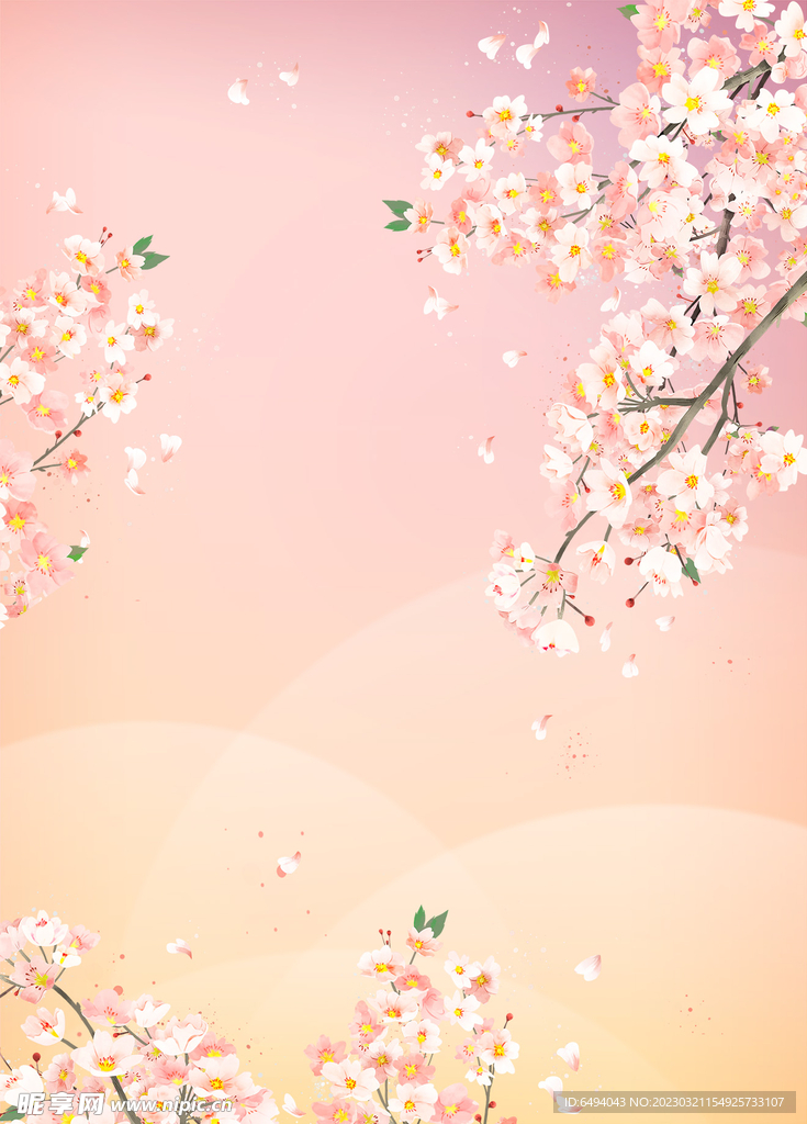 粉色桃花樱花浪漫温馨背景