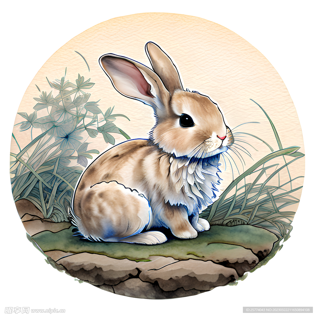 插画兔子