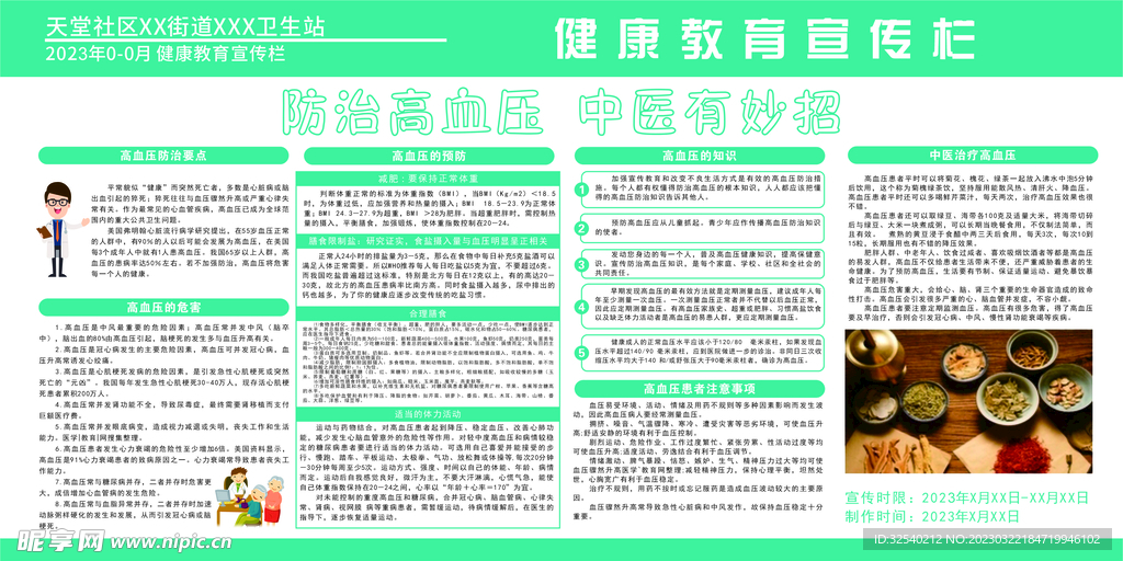 健康教育宣传栏高血压