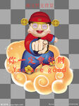 年轻戴墨镜财神