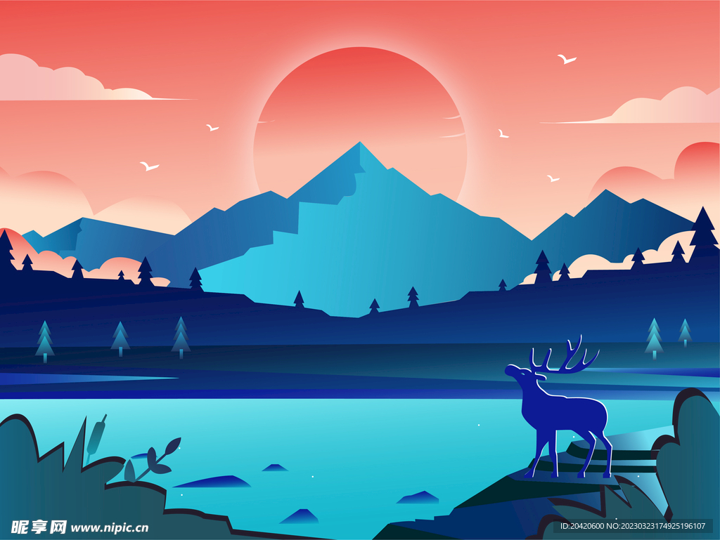 夕阳背景图