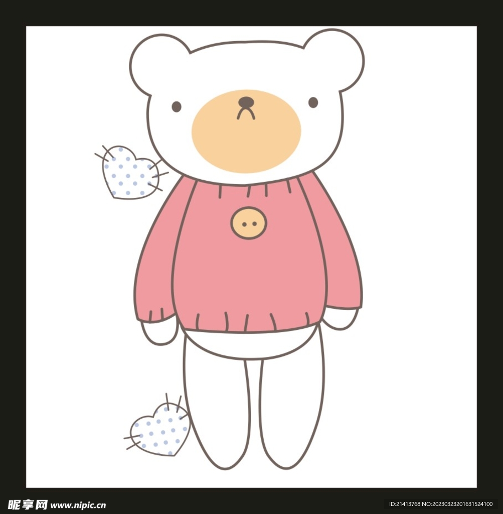 手绘卡通小熊 